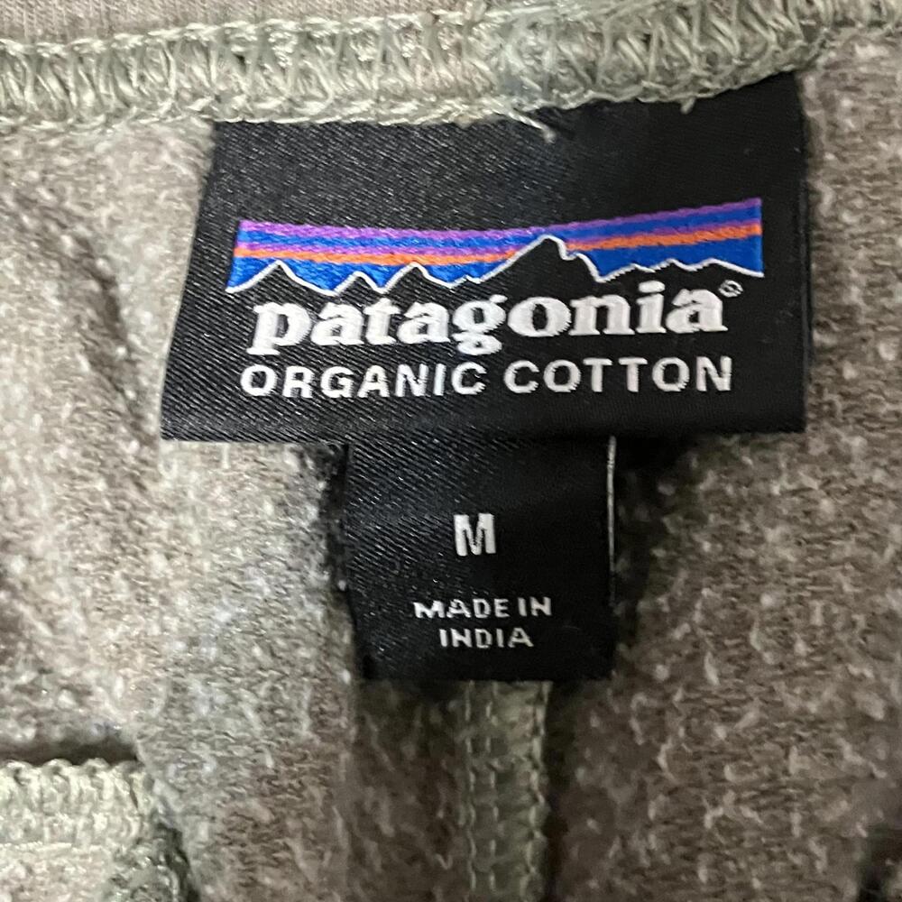 Patagonia Organic Cotton Olive Green Sporty Cozy Women's Jogger Pants Medium - Picture 2 of 3